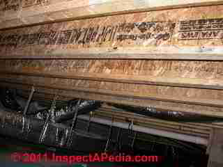 Wood I Joist in floor or roofing © Daniel Friedman at InspectApedia.com